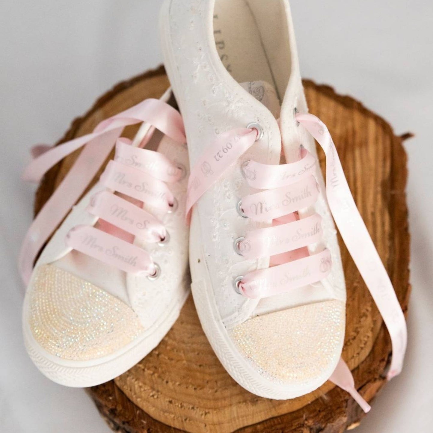 Personalised Satin Ribbon Bridal Shoelaces For Wedding Pumps