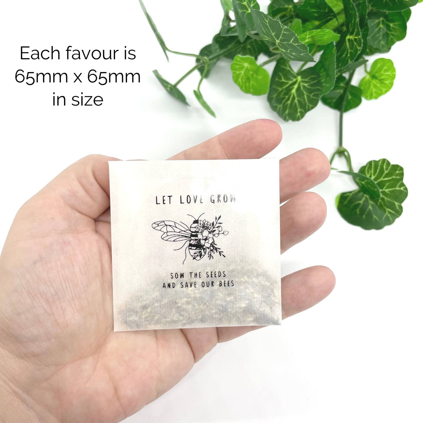 Let Love Grow Save The Bees Seed Envelope Packets