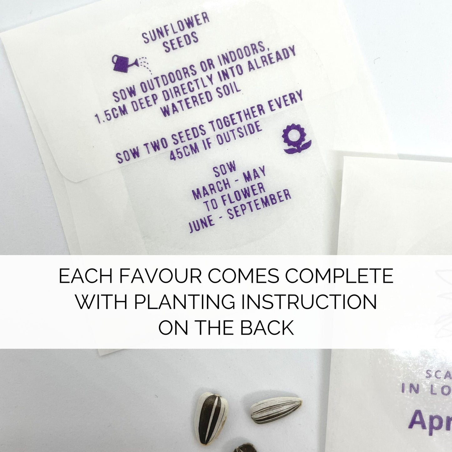 Custom Remembrance Sunflower Seed Confetti Favour Packets