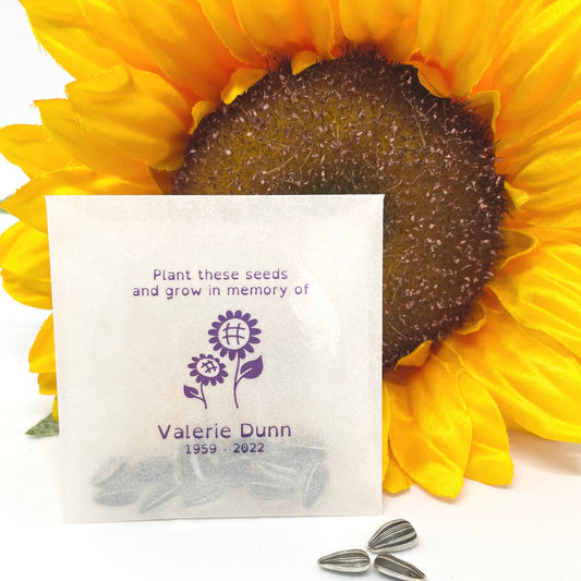 Custom Plantable Sunflower Seed Guest Funeral Favours