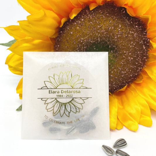 Sunflower Seed Memorial Service Favours